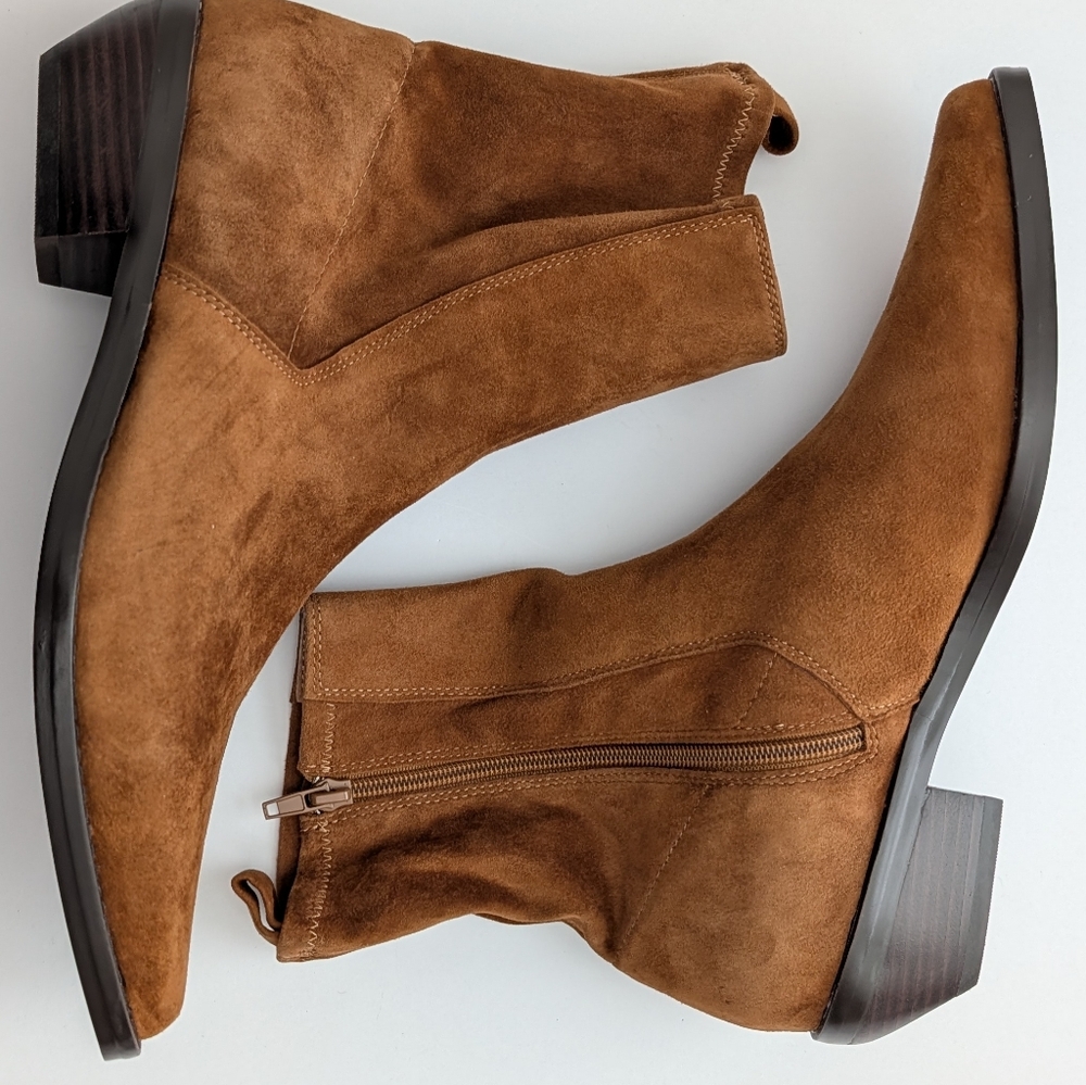 Madewell The Idris Ankle Boot Russet Tan Brown Women's Suede Boots Size 11 - Picture 3 of 9